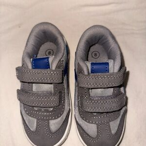 OshKosh B'gosh Gray and Blue Sneakers with Velcro Straps